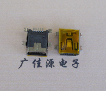 天津MINI USB 5P 接口 母座 全贴带麦拉 高9.6带0.9柱子