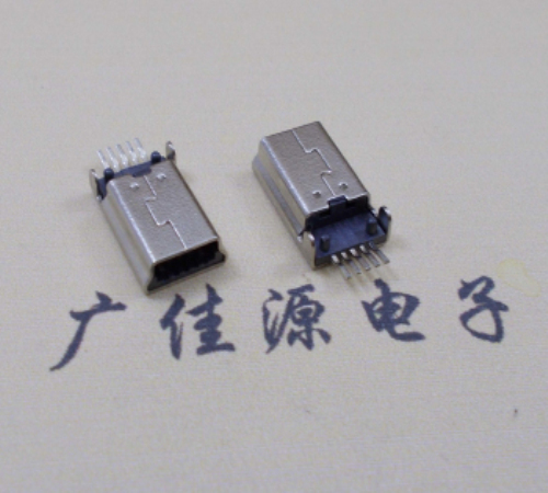 天津MINI USB公头 5pin端子贴板带柱 10.7mm体长