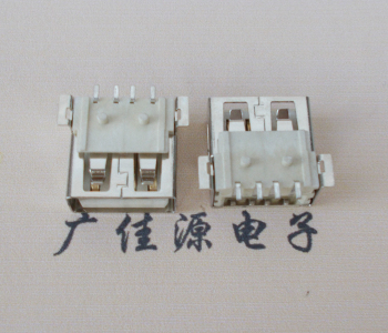 天津USB AF方形脚 贴片母座 1.0/1.2柱子直边接口