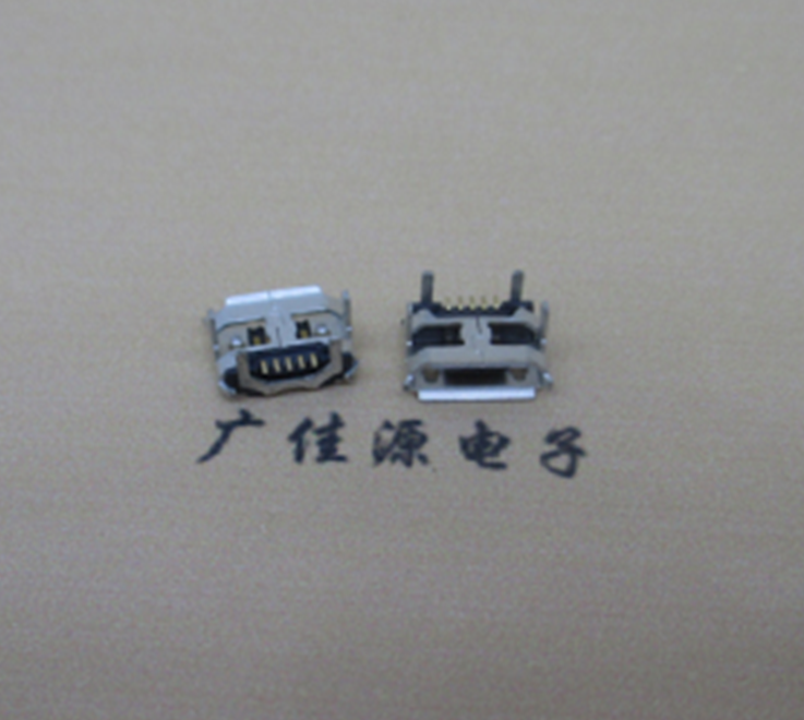 天津Micro usb5p母座 B型口 加长2.0mm牛角 焊接图解