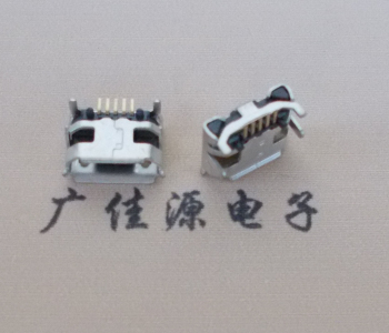 天津Micro USB母座牛角间距7.2x6.6mm加长端子定位柱