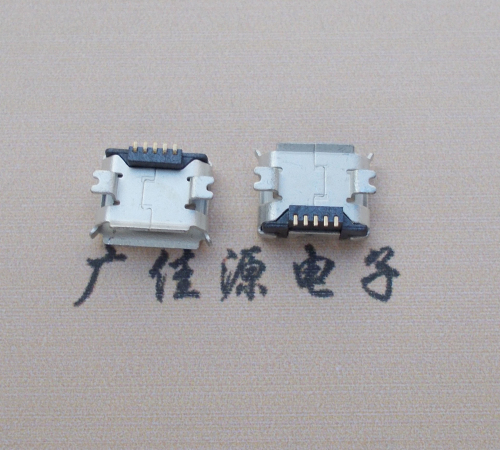天津Micro USB 5PIN接口,B型垫高0.9mm鱼叉脚贴片雾锡卷边
