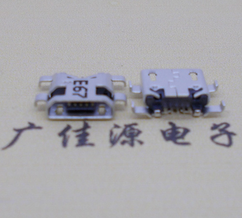 天津Micro usb 反向沉板1.2mm接口四脚插直边无导位