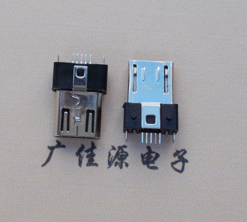 天津MICRO USB 5P公头B型SMT贴板带柱