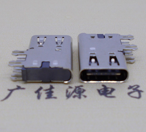 天津侧插USB3.1接头座子.90度type-c母座.6p侧插连接器