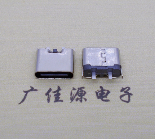 天津铆合式type c2p母座两脚插板尾部带卡扣