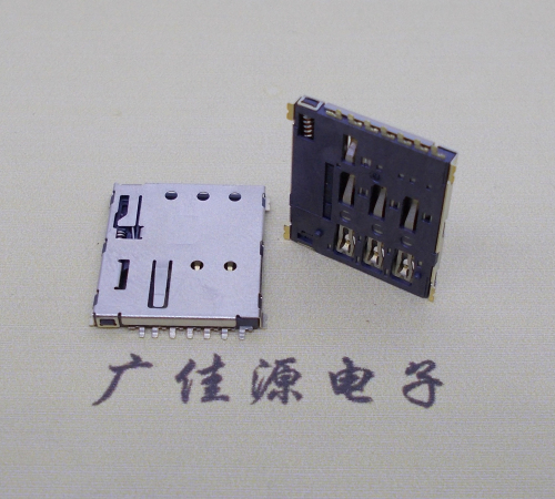 天津NANO SIM 自弹式卡座 1.37H 带CD测试7Pin 手机卡座连接器